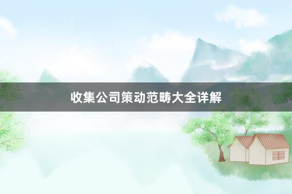 收集公司策动范畴大全详解